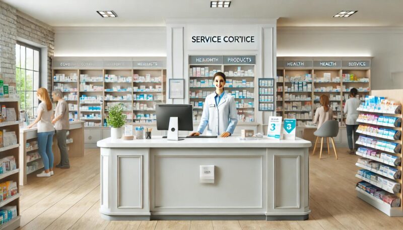 薬局のサービスカウンター
