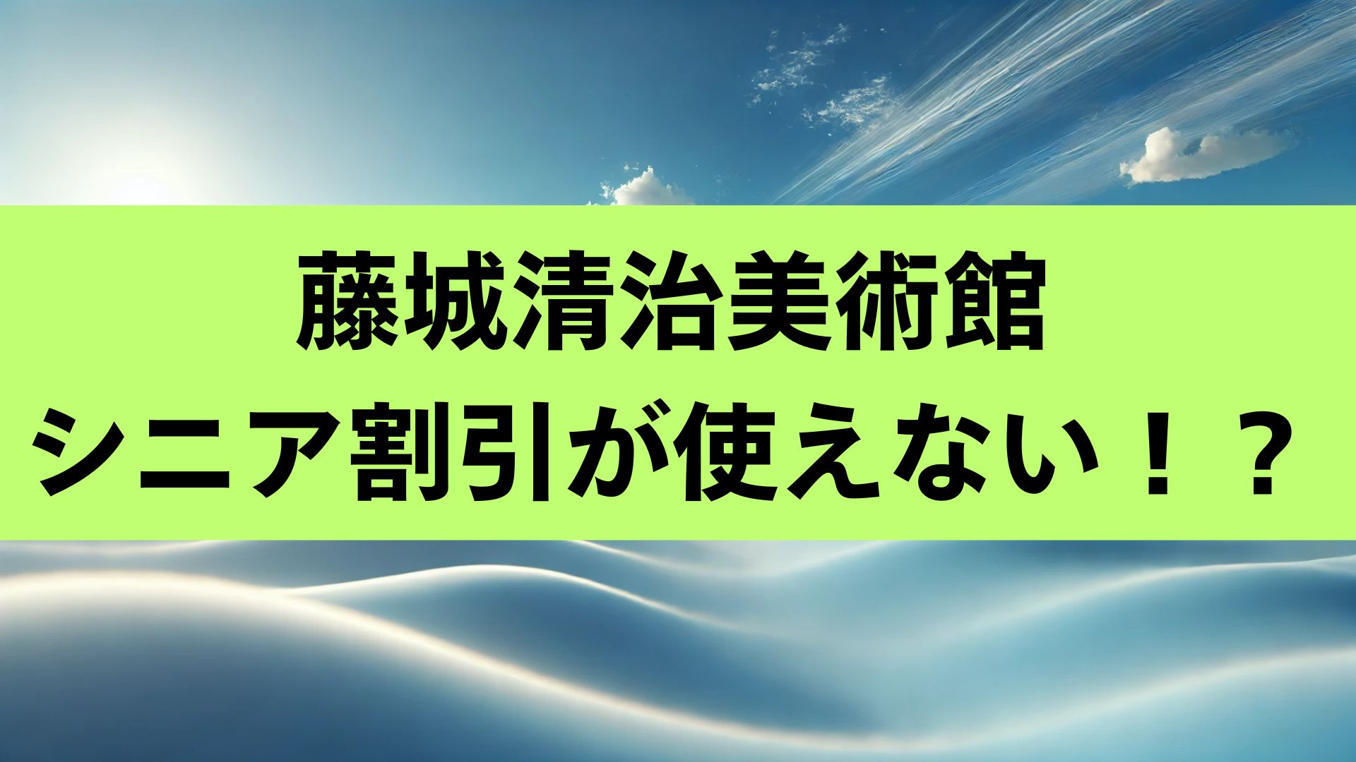 藤城清治美術館シニア割引の背景と高齢者に優しい施設の魅力