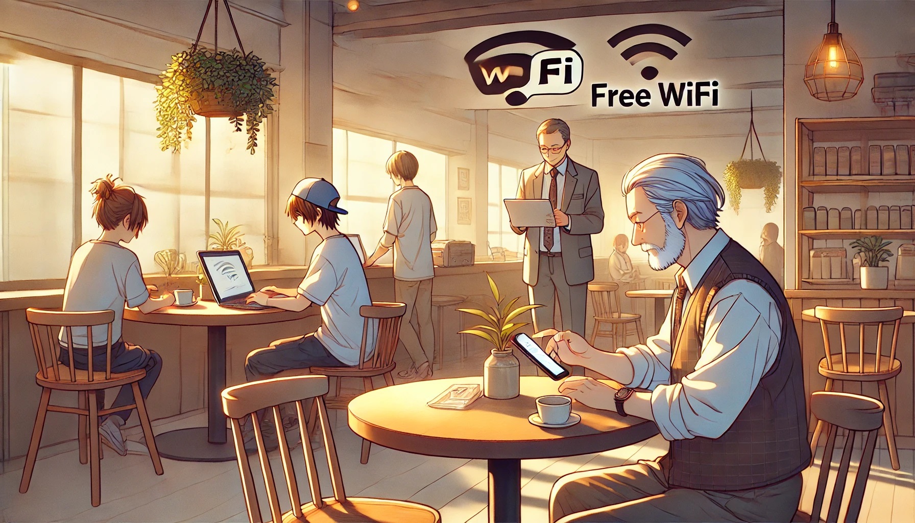 レストランで快適にWiFiを利用する日常