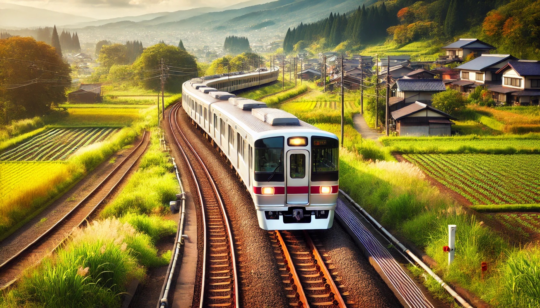 在来線を走る列車の風景