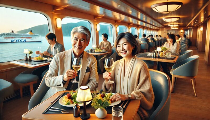 船内レストランでの楽しいひととき