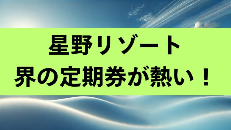 星野リゾート 界の定期券　シニア割引