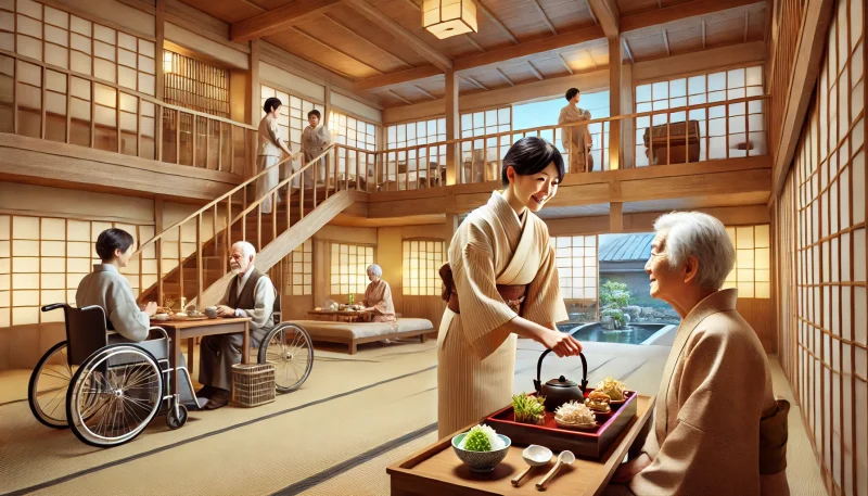 高齢者向けに設計された旅館サービス